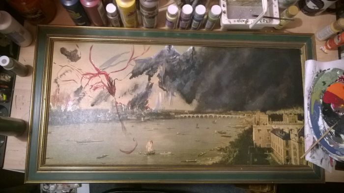 This Thrift Store Painting Has Been Improved Big Time (3 pics)