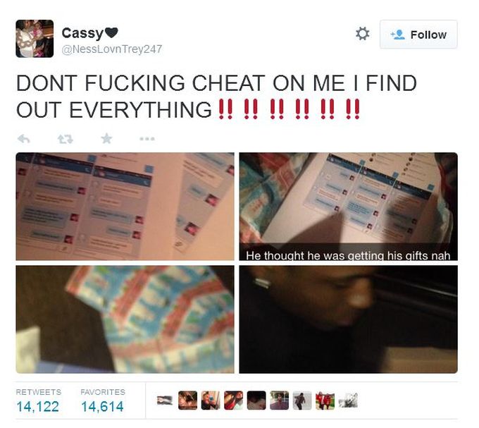 Girl Gives Cheating Boyfriend The Sweet Gift Of Revenge (4 pics)