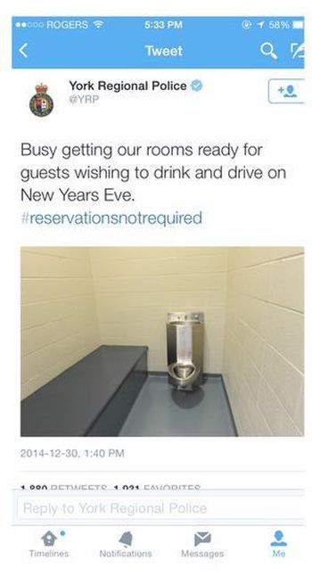 York Regional Police Have The Perfect Spot For New Year's Eve (2 pics)