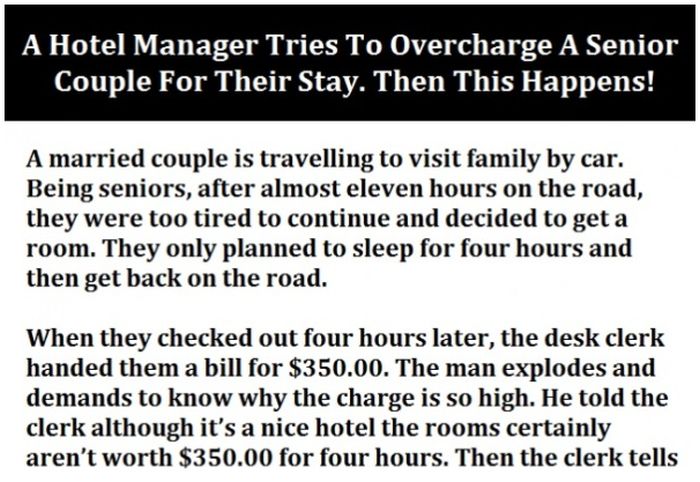 Hotel Manager Overcharges Senior Citizens But They Win In The End (4 pics)