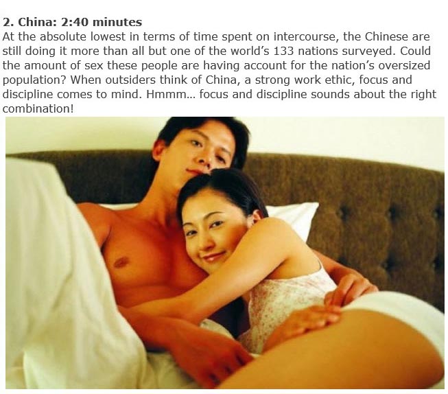 Find Out How Long Your Country Lasts In Bed (10 pics)