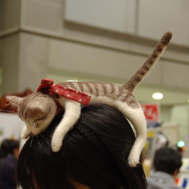 This Headband Lets You Wear An Entire Kitten On Your Head (5 pics)