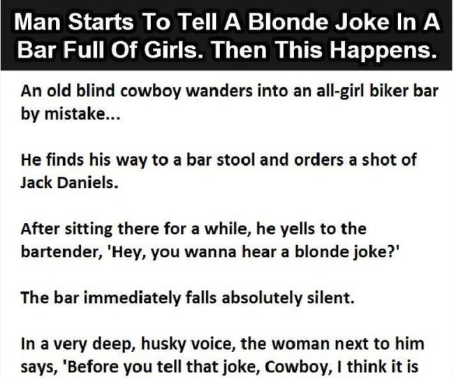 This Brave Man And His Blonde Joke Have The Best Punchline