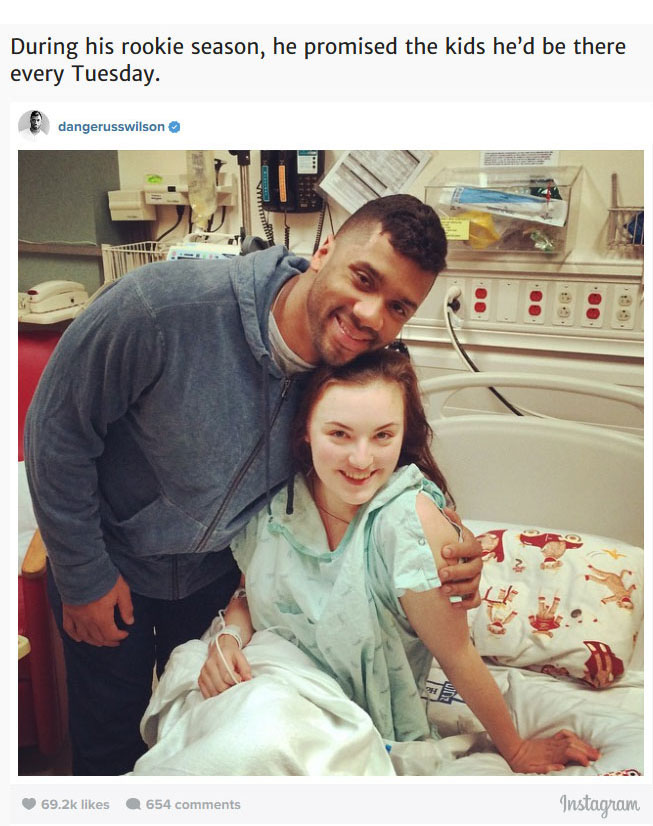 After Losing The Super Bowl Russell Wilson Visited The Children's Hospital (8 pics)