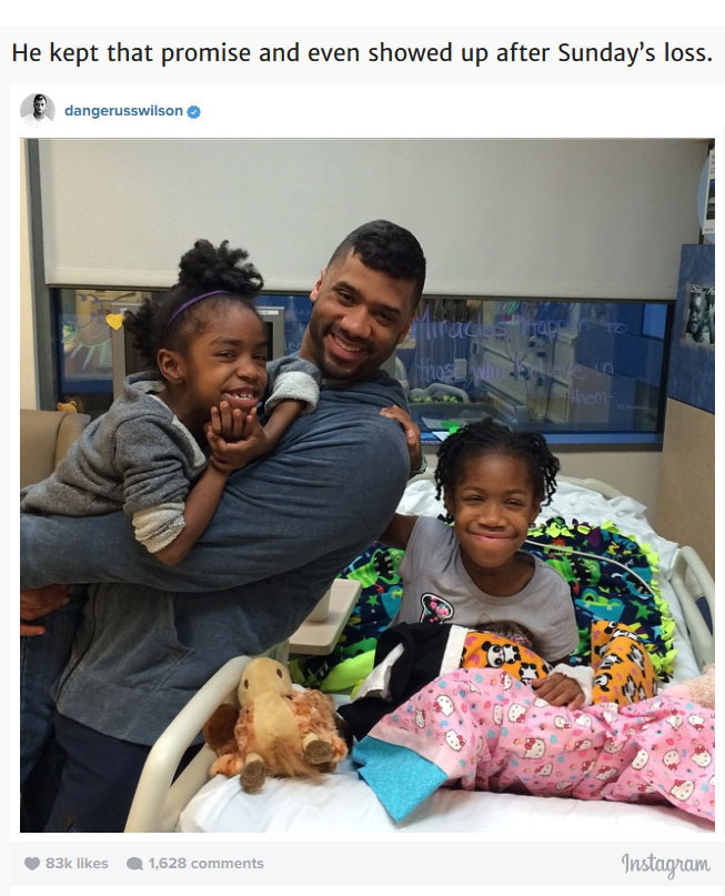 After Losing The Super Bowl Russell Wilson Visited The Children's Hospital (8 pics)