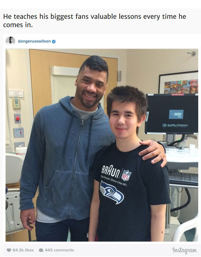 After Losing The Super Bowl Russell Wilson Visited The Children's Hospital (8 pics)