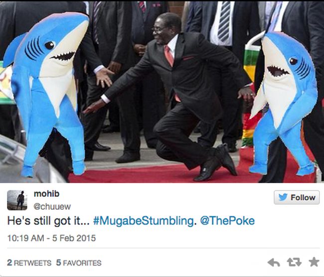 Robert Mugabe Has Become A Sensational Meme With #MugabeFalls (20 pics)