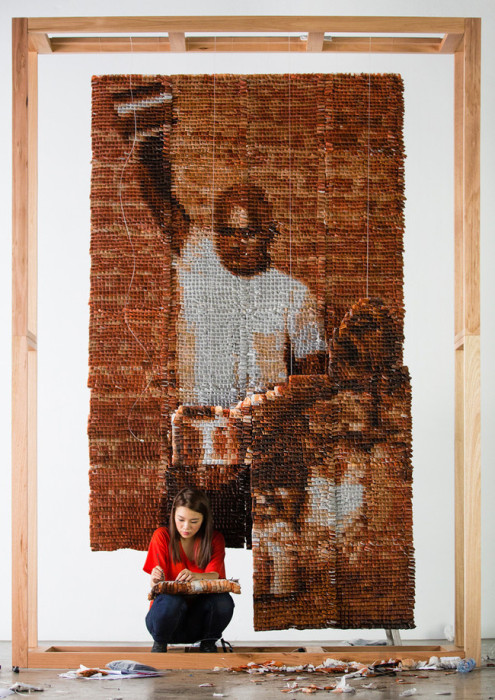 This Artist Created Something Incredible With 20,000 Teabags (9 pics)