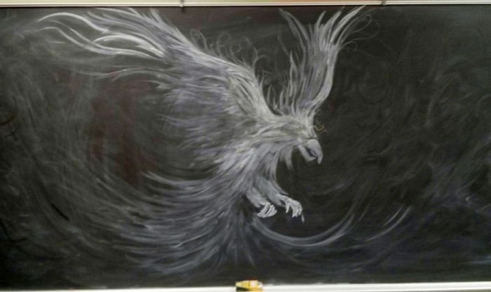 Teacher Uses Amazing Chalkboard Artwork To Inspire His Students (7 pics)