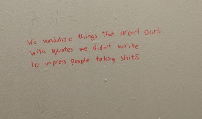 A Poetry Battle Went Down In The Bathroom (2 pics)