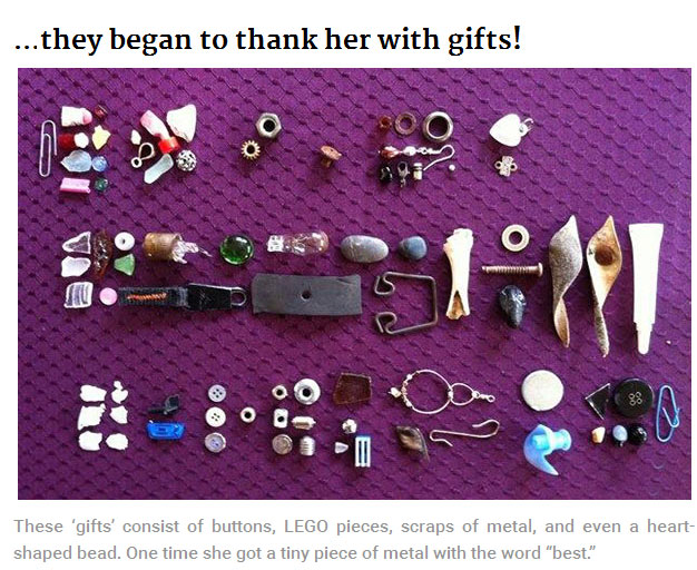 Young Girl Receives Gifts From The Crows She Feeds (6 pics)