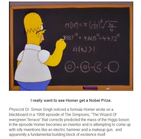 Did Homer Simpson Discover The Higgs Boson? (4 pics)