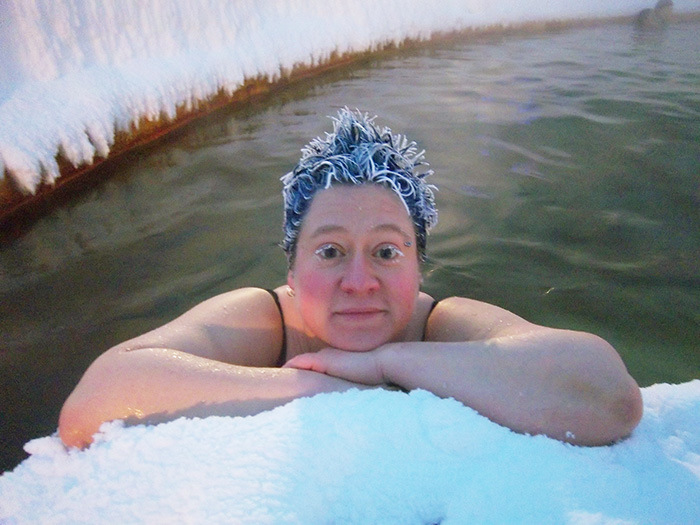 Canadians Freeze Their Hair At The Takhini Hot Springs (7 pics)