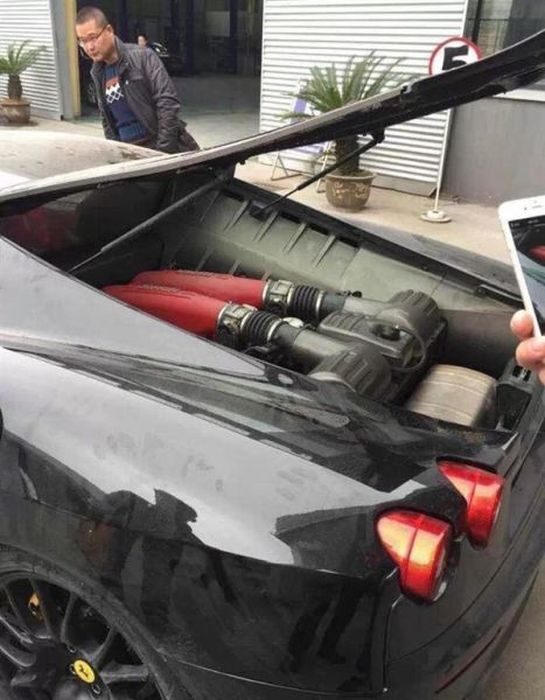 Well That's One Way To Destroy Your Ferrari F430 (10 pics)