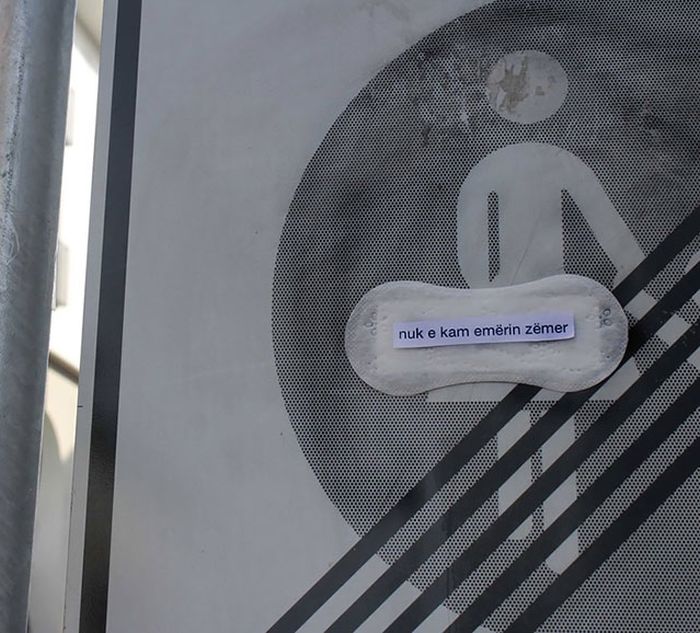 Woman Posts Period Pads With Feminist Messages All Over Her City (7 pics)