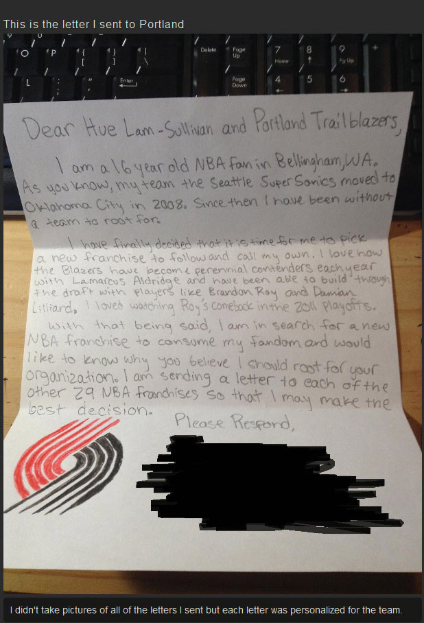 Every NBA Team Got A Letter From This Little Kid But Only One Responded (7 pics)