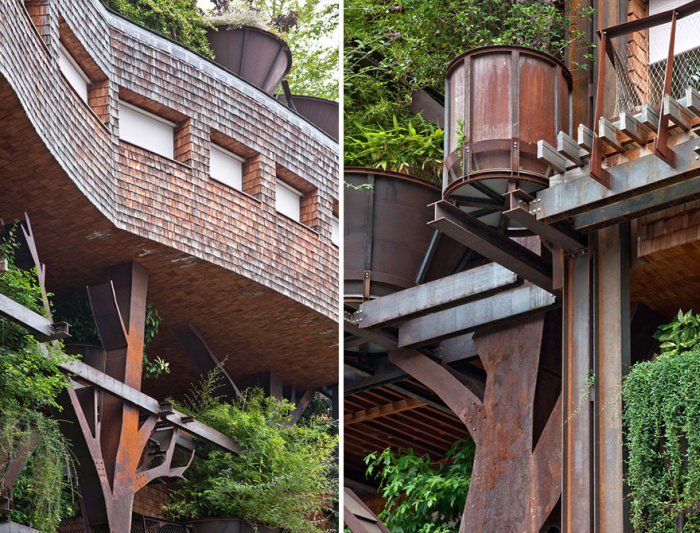 Inner City Treehouse Uses 150 Trees To Protect Residents From Noise (12 pics)