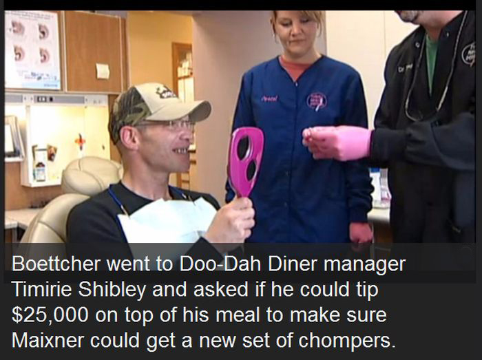 Wealthy Man Gives $25,000 Tip To Waiter So He Can Fix His Teeth (7 pics)
