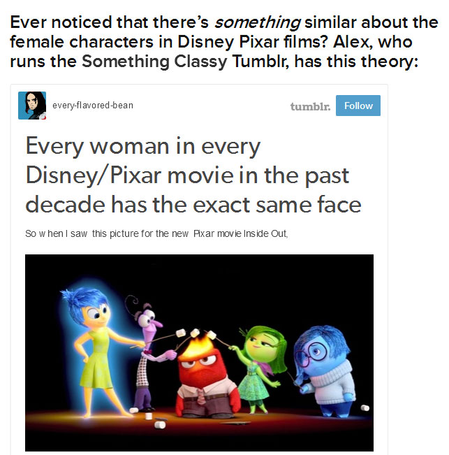 Every Female Character In Disney Pixar Films Shares The Same Face (9 pics)