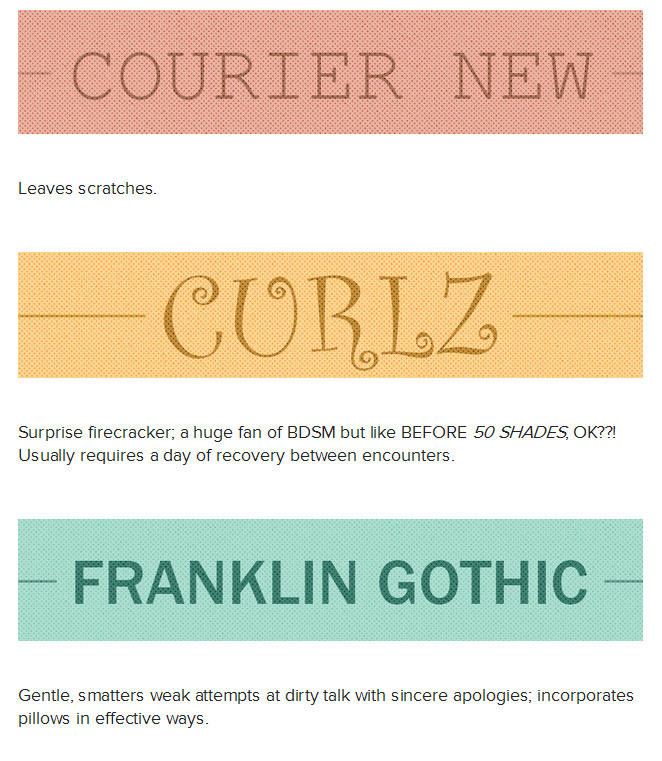 What Your Favorite Font Says About Your And Your Sex Life (9 pics)