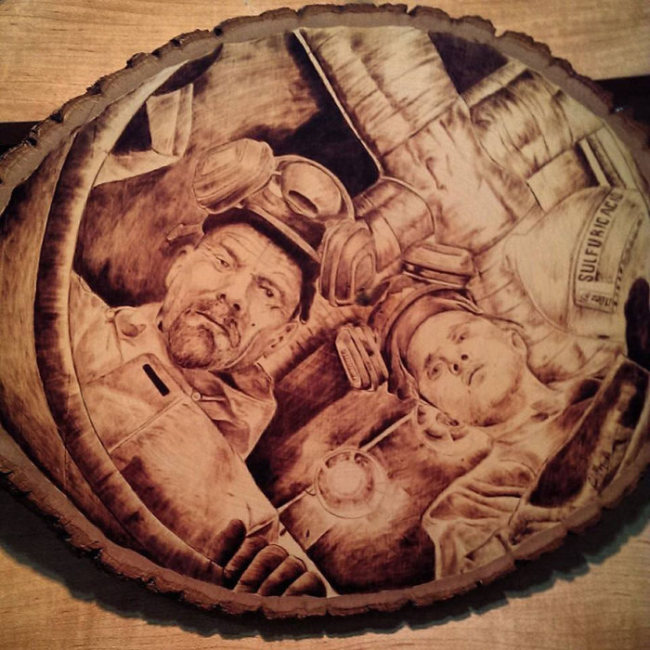 Artist Burns Famous Movie Characters Onto Wood (14 pics)