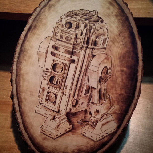 Artist Burns Famous Movie Characters Onto Wood (14 pics)