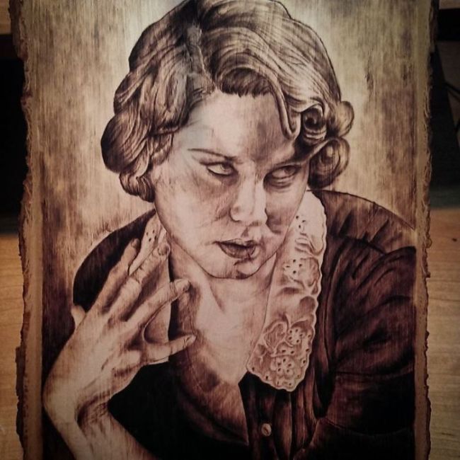 Artist Burns Famous Movie Characters Onto Wood (14 pics)