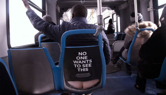 This Bus Ad Is Raising Color Cancer Awareness By Using Butt Cracks (5 pics)