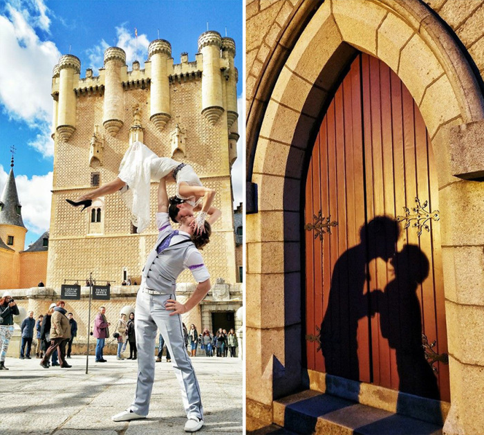 Acrobat Couple Gets Married 38 Times In 38 Different Places (17 pics)