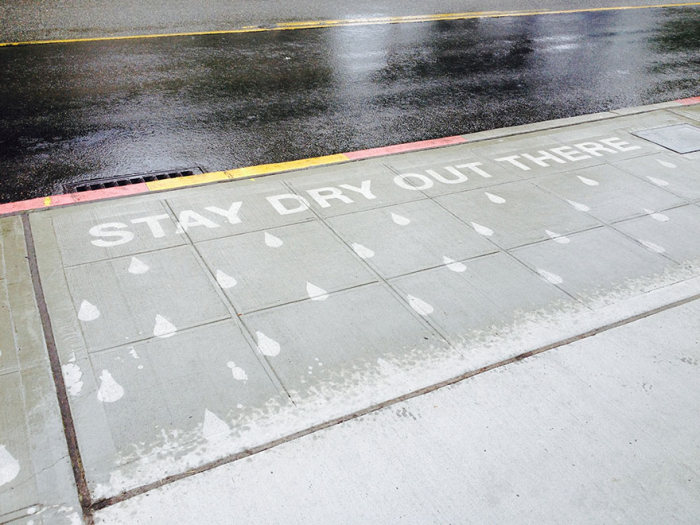 Seattle Artist Creates Street Art That Can Only Be Seen When It's Wet (7 pics)