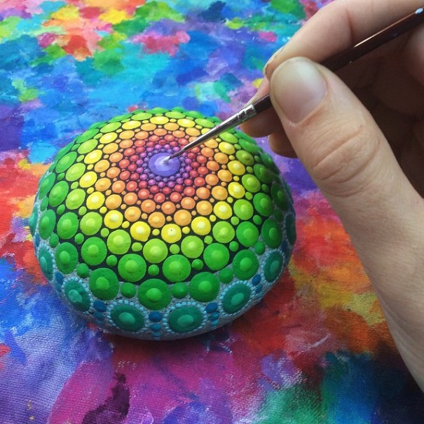 Artist Creates Amazing Mandalas By Painting Ocean Stones (15 pics)