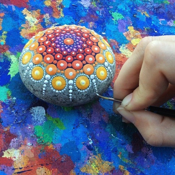 Artist Creates Amazing Mandalas By Painting Ocean Stones (15 pics)
