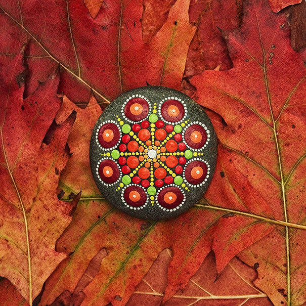 Artist Creates Amazing Mandalas By Painting Ocean Stones (15 pics)