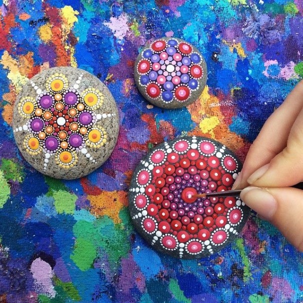 Artist Creates Amazing Mandalas By Painting Ocean Stones (15 pics)