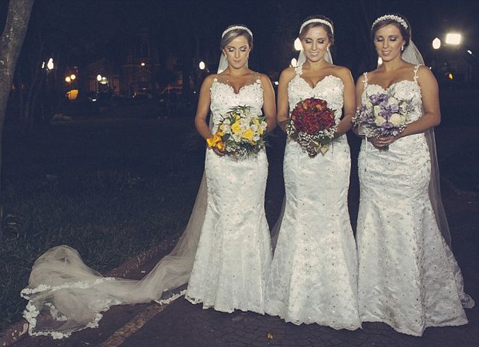 Identical Triplets Get Married On The Same Day At The Same Time 6 Pics