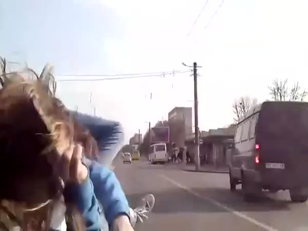 Girl Provokes An Accident