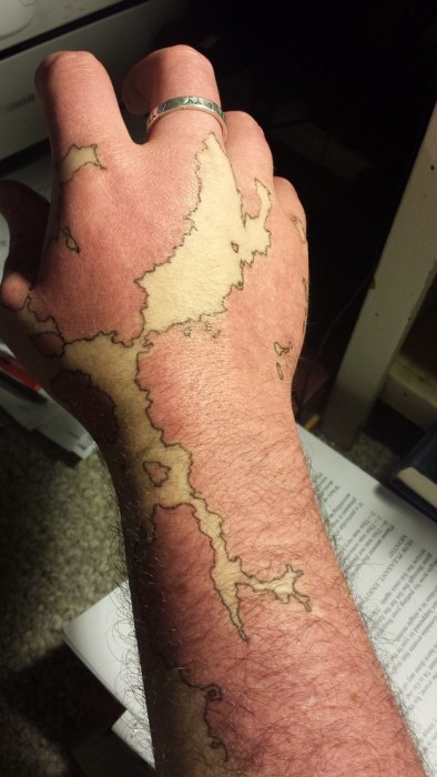 Man Transforms His Birthmark Into A Map Of A New World (8 pics)