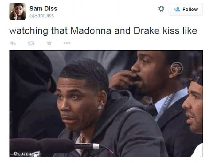 Everyone Is Freaking Out Over Drake's Reaction To Kissing Madonna (17 pics)