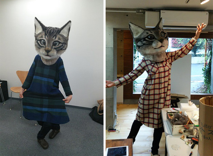 This Giant Wool Cat Head Is A Nightmare Come True (6 pics)