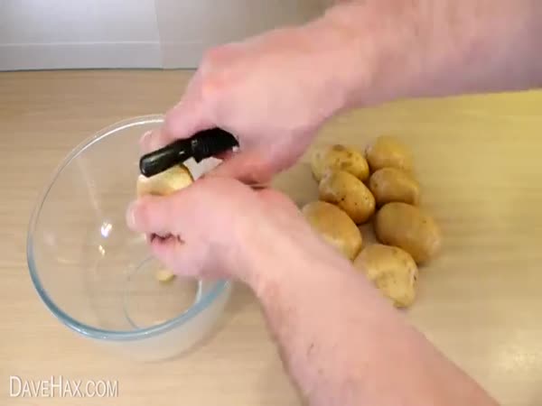 Life Hack Super Quick Potato Peeling