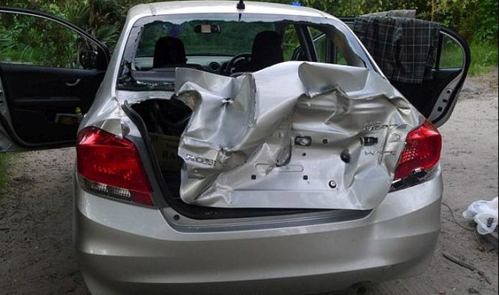 This Family's Car Got Crushed By Elephants (4 pics)
