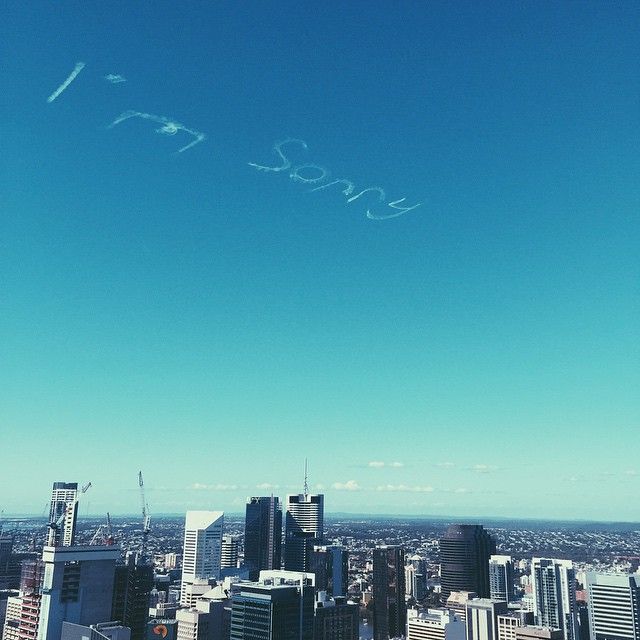 Sometimes You Just Have To Apologize Using Skywriting (5 pics)
