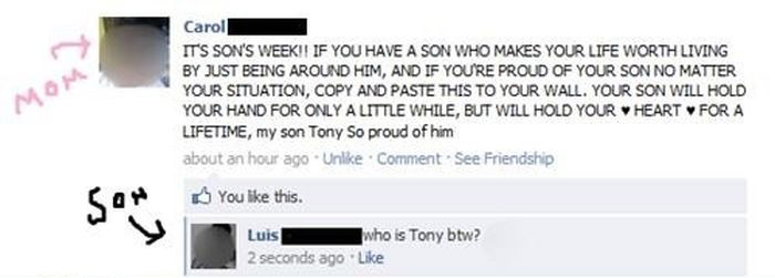 Those Moments When Your Family Embarrasses You On Facebook (23 pics)