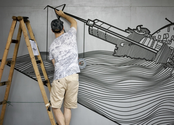 Artist Uses Duct Tape Instead Of Paint To Create Street Art (21 pics)