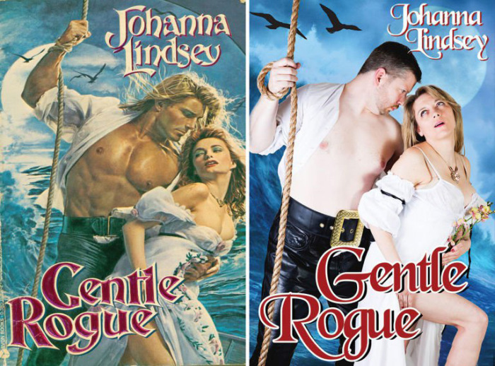 Average People Recreate The Covers Of Romantic Novels (10 pics)