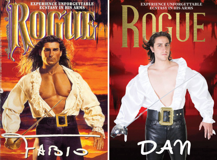 Average People Recreate The Covers Of Romantic Novels (10 pics)