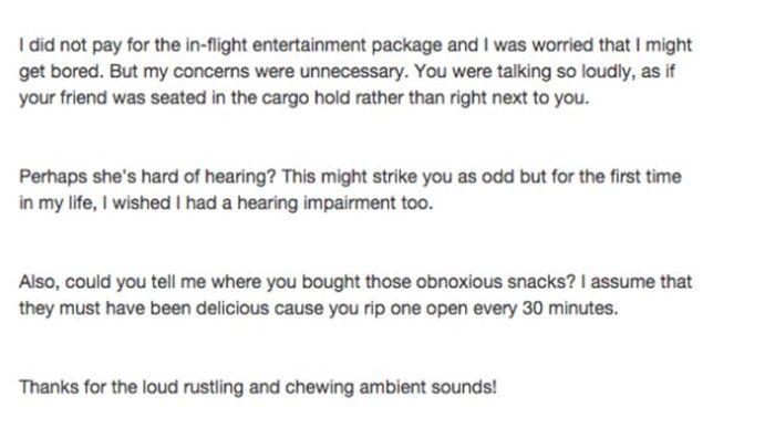 This Asian Woman's Letter To The Passenger From Hell Is Hilarious (8 pics)