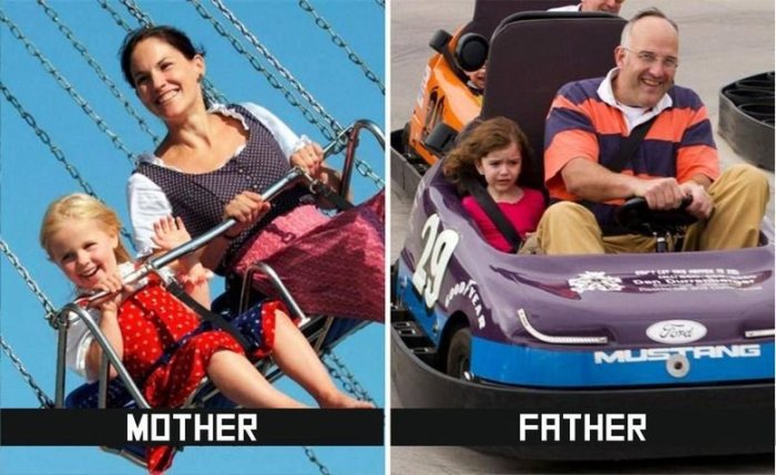 10 Big Differences Between How Mothers And Fathers Take Care Of Kids (10 pics)