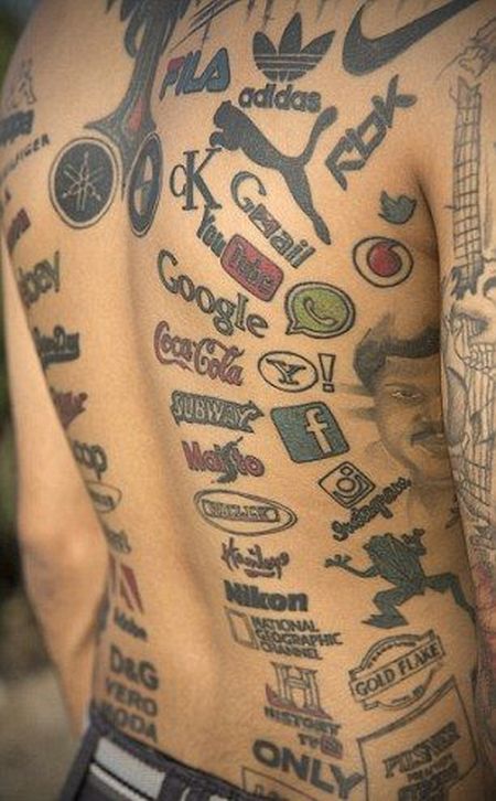 Meet The Man Who Covered His Body With Brand Logo Tattoos (5 pics)