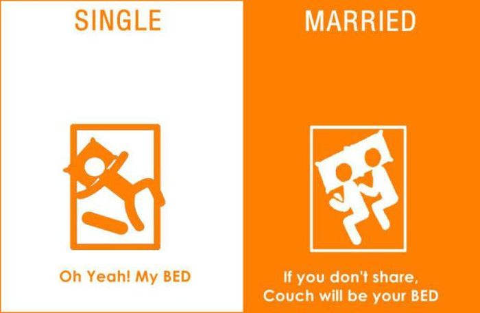 These Diagrams Sum Up The Differences Between Married Life And Single Life (8 pics)